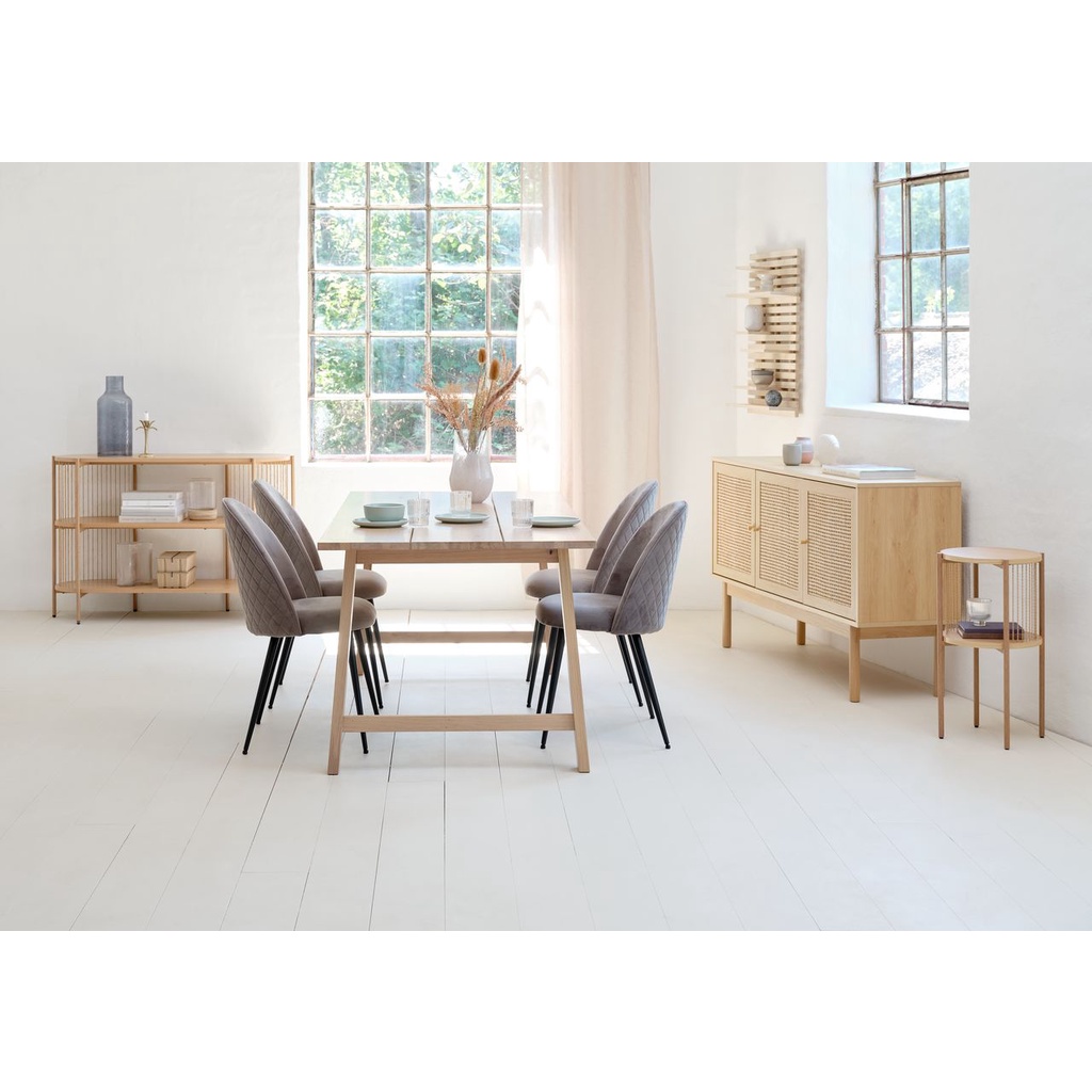 Tủ đầu giường | JYSK Egelev | veneer sồi/kim loại | màu sồi | DK35xC65cm