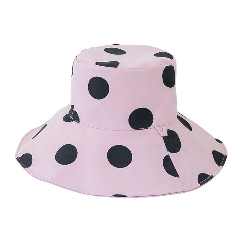 Nón Tai Bèo Chống Tia UV Có Thể Đảo Ngược Họa Tiết Chấm Bi Tròn