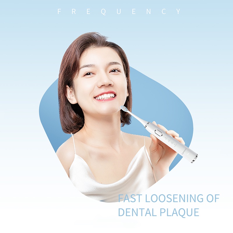 LENOVO Bàn Chải Đánh Răng Điện 4 Chế Độ Siêu Âm Chống Thấm Nước IPX7 Thông Minh Có Thể Sạc bàn chải điện