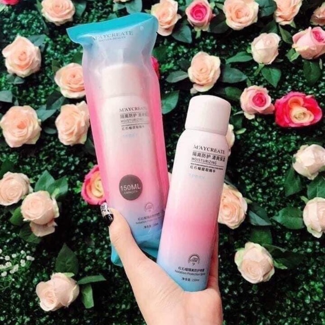 combo 3 chai xịt chống nắng, trắng da MAYCREATE