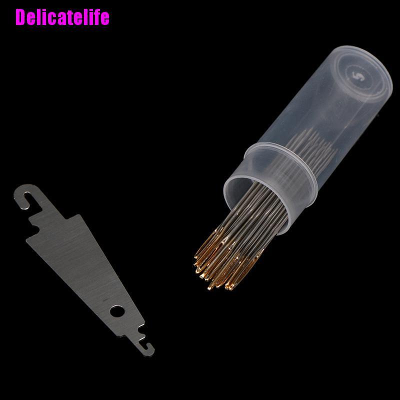 Bộ 30 kim thêu tay hình đôi mắt màu vàng kèm chỉ