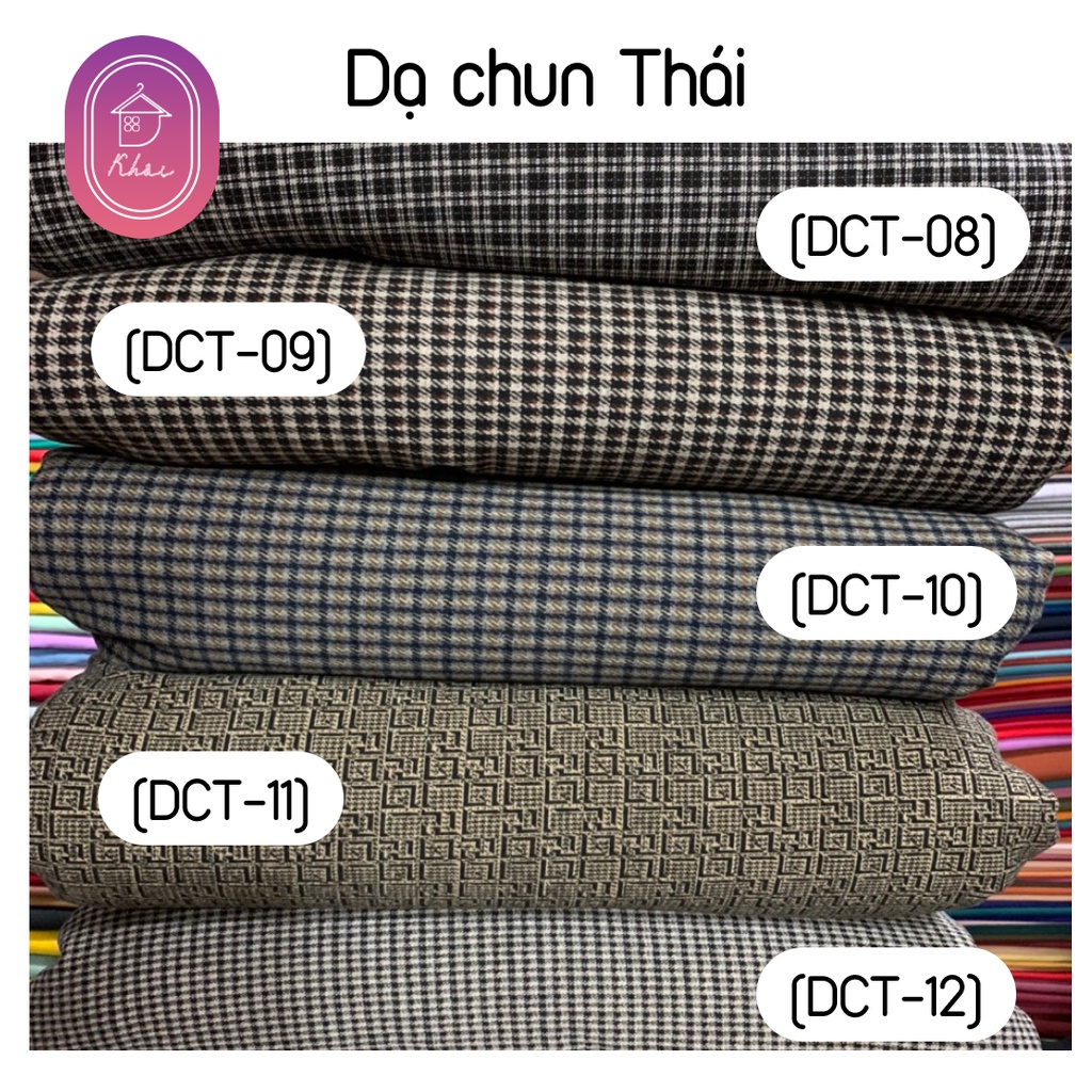 Vải dạ chun Thái hàng thu đông co giãn nhẹ, may áo, váy cực đẹp