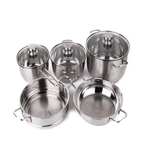 BỘ NỒI 5 CÁI  FIVESTAR NẮP KÍNH 3 ĐÁY FTB5CXNK