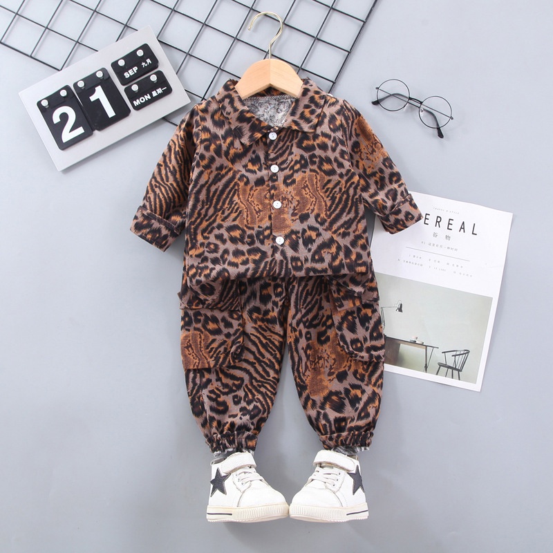 Set Áo Thun Tay Dài &amp; Quần Dài Thời Trang Cho Bé Trai 2-4 Tuổi