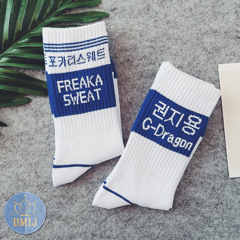 Tất nam nữ cổ cao chữ SWEET+GD vớ unisex cổ cao nhiều màu