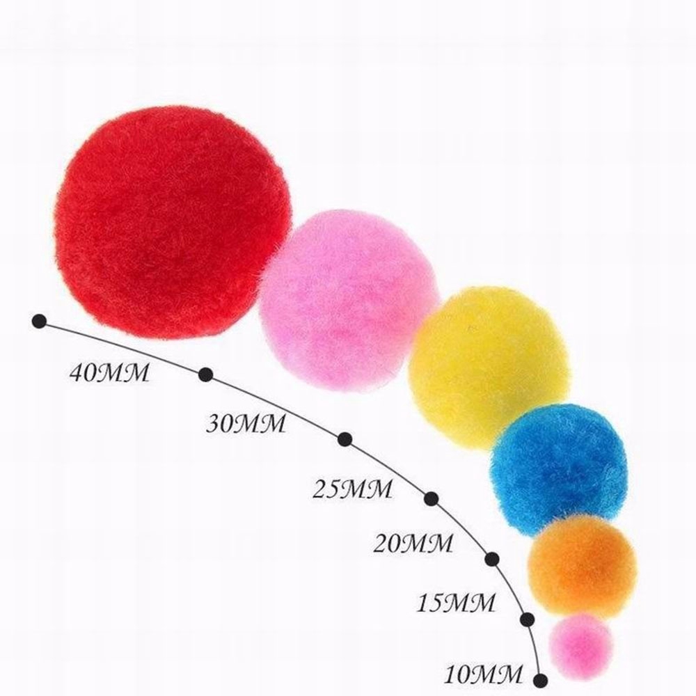 Set 100 quả cầu lông xù nhiều màu sắc dùng để làm đồ chơi thủ công vui nhộn