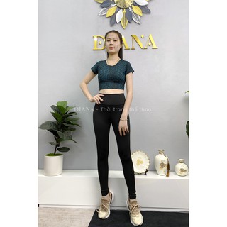 ✅ MẶC LÀ ĐẸP - Ảnh và Video THẬT 100% ✅ Bộ tập GYM nữ đa năng - Yoga nữ - Set tập dài cộc tay đen xước ngọc