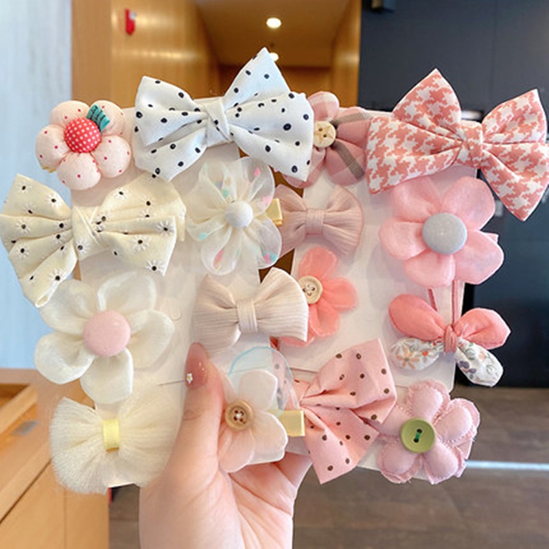 Set 8 Kẹp Tóc Hình Hoa Dễ Thương Cho Bé Gái