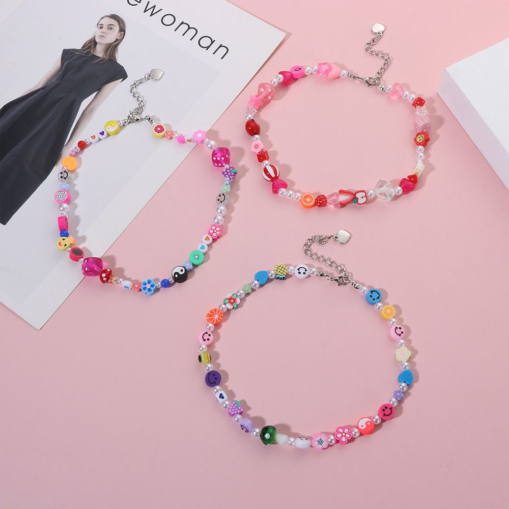 Vòng cổ choker đính hạt ngọc trai nhiều màu sắc độc đáo phong cách Bohemian thời trang cho nữ