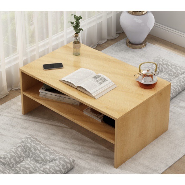 Bàn trà đa năng kết hợp bàn trang điểm ngồi bệt, Bàn gỗ ngồi bệt 2 tầng cao cấp XẢ KHO