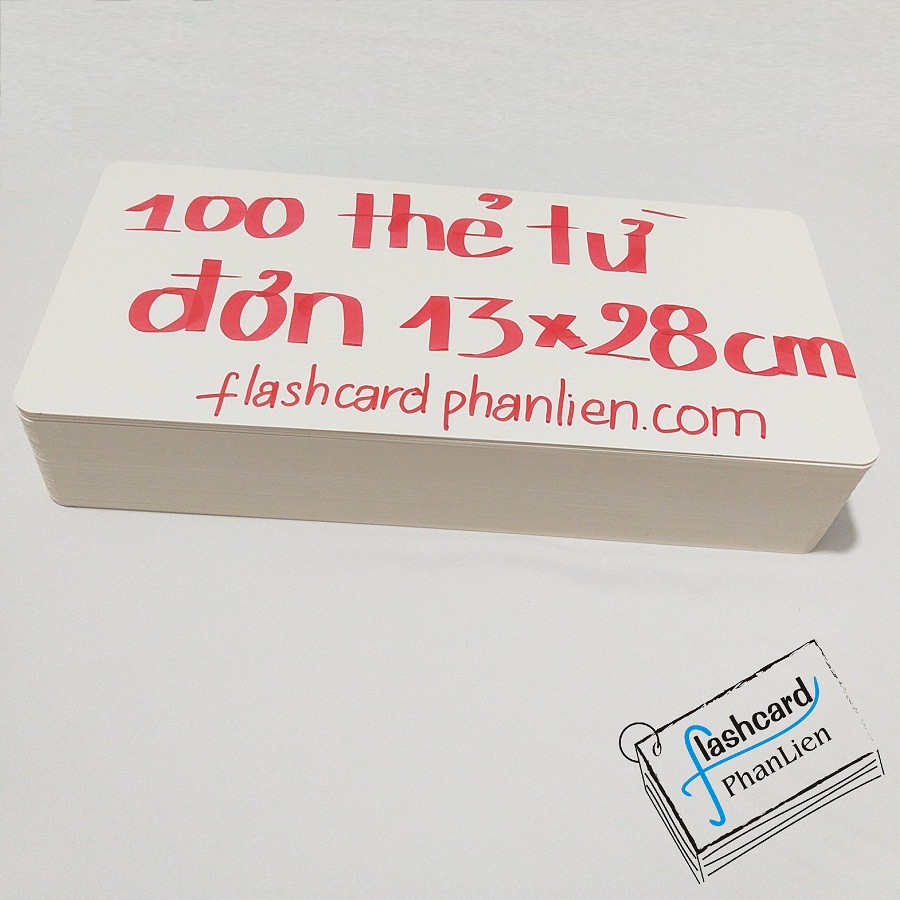 Flash card từ đơn  màu trắng không chữ