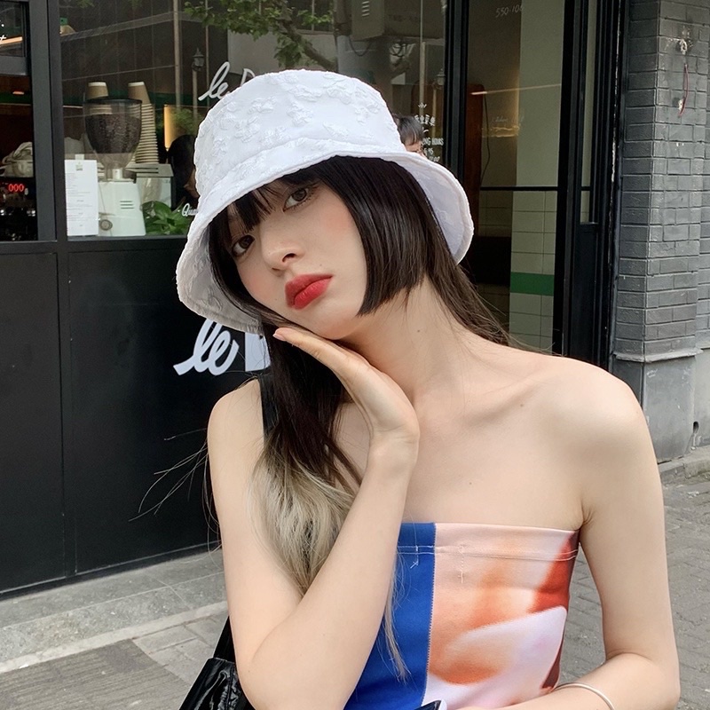 Nón bucket dập hoa nổi