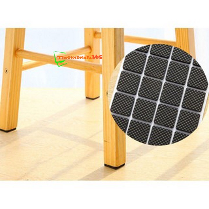 Vỉ 18 Miếng Dán Lót Chân Loa, Chân Ghế, Đồ Điện Hình Vuông 2.5X2.5cm
