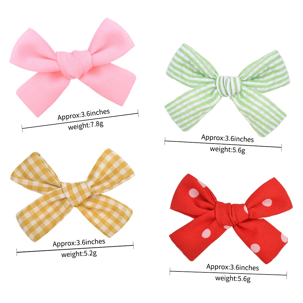 KIDSBOWS Set 4 Kẹp Tóc Hình Nơ Họa Tiết Chấm Bi Dễ Thương Cho Bé Gái