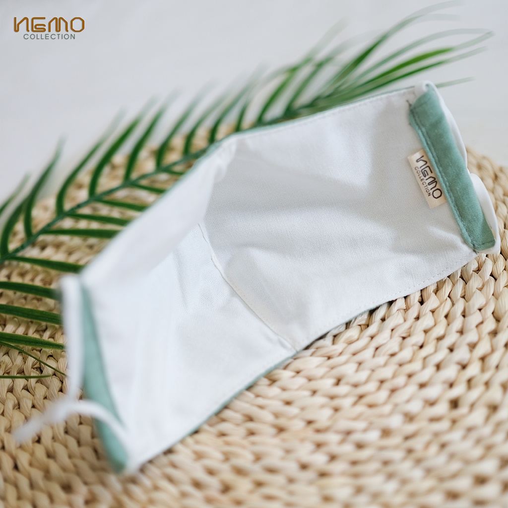 Khẩu Trang 3 Lớp Vải Linen NEMO, có nút tăng giảm dây dễ điều chỉnh - KTMTC