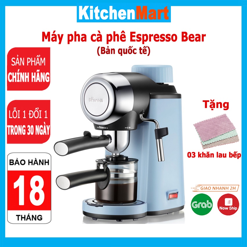 Máy pha cà phê Bear CF-B20V1 công suất 800W vòi hơi tạo bọt sữa 3.5Bar (Hàng nhập khẩu, bảo hành 18 tháng) – KitchenMart