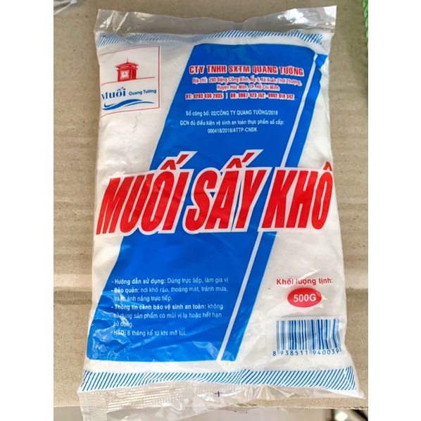 Muối ăn sấy khô Quang Tường (muối thường) gói 500g