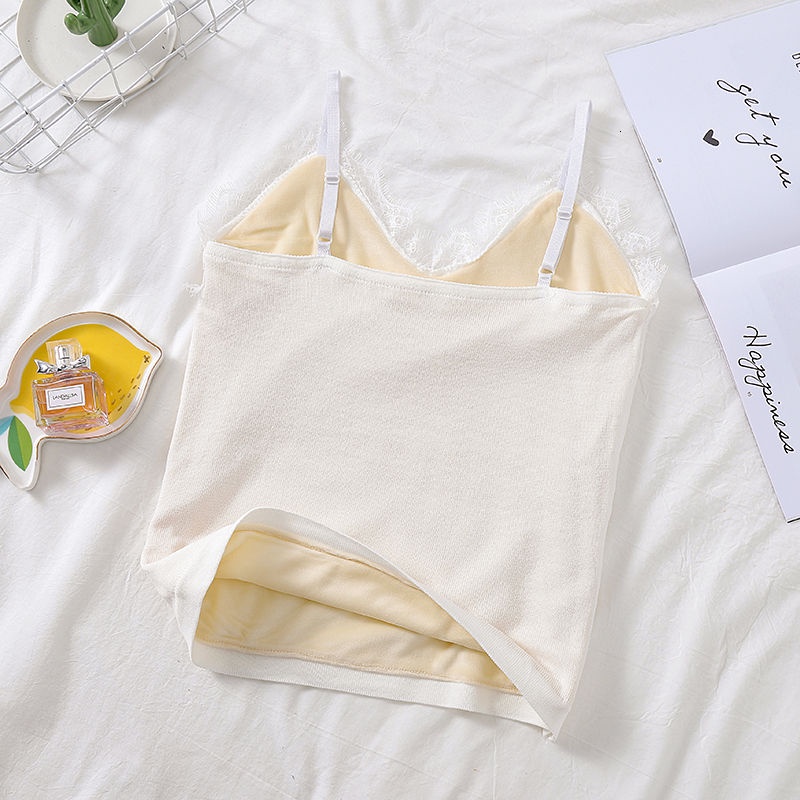 Áo Không Tay Phối Ren Chất Liệu Cotton Thời Trang Mùa Thu Đông Dành Cho Nữ