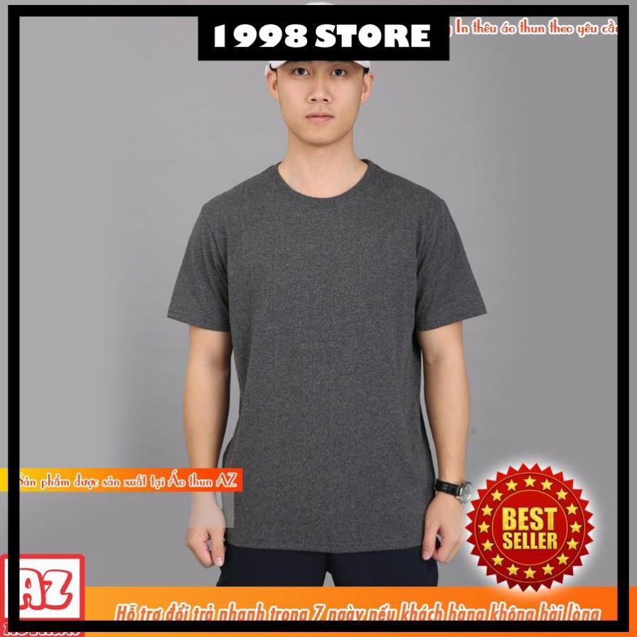 Áo thun nam nữ màu xám lông chuột đậm trơn cá tính - Vải cotton thoáng mát