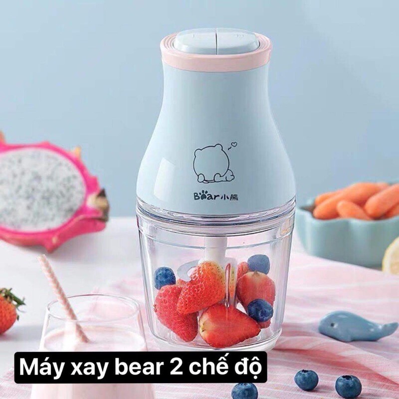 Máy Xay Đa Năng, Máy Xay Sinh Tố, Xay Đồ Ăn Dặm Cho Bé Bear 600ml Cối Thuỷ Tinh - Hàng Nội Địa Trung