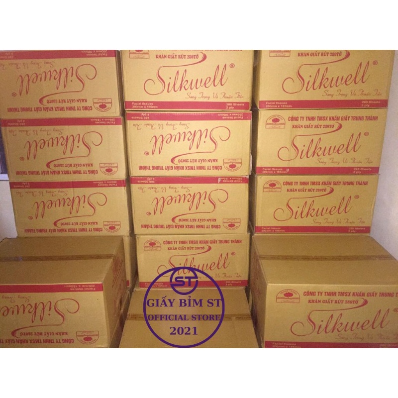 Giấy ăn rút Silkwell táo cherry mềm mại 280 tờ/gói x 2 lớp CHÍNH HÃNG