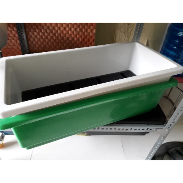 (Ib nếu ship cao) Chậu nhựa ban công 68x25cm, Chậu thông minh trồng rau, hoa cảnh, chậu máng ban công chữ nhật size to