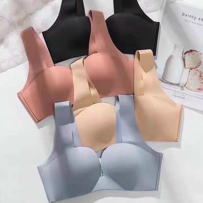 Áo ngực su không gọng bản to không viền may chống hằn Q604 - Áo Ngực Su Đệm Mỏng Nhẹ Mặc Cả Ngày