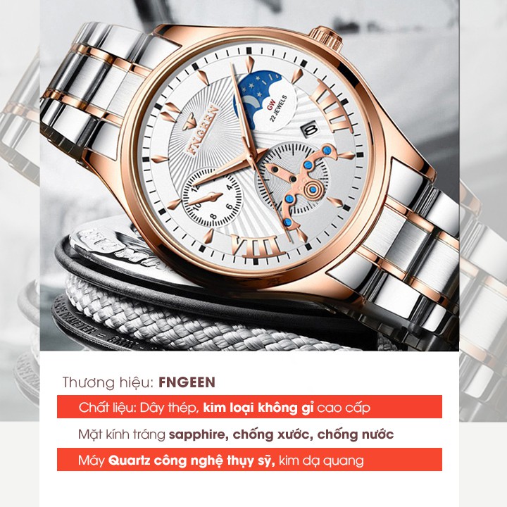 [ ⚡️𝐅𝐑𝐄𝐄 𝐒𝐇𝐈𝐏⚡️ ] ĐỒNG HỒ NAM FNGEEN MẶT TRÒN - CHỐNG NƯỚC, CHỐNG XƯỚC, DÂY THÉP KHÔNG GỈ CAO CẤP | BigBuy360 - bigbuy360.vn