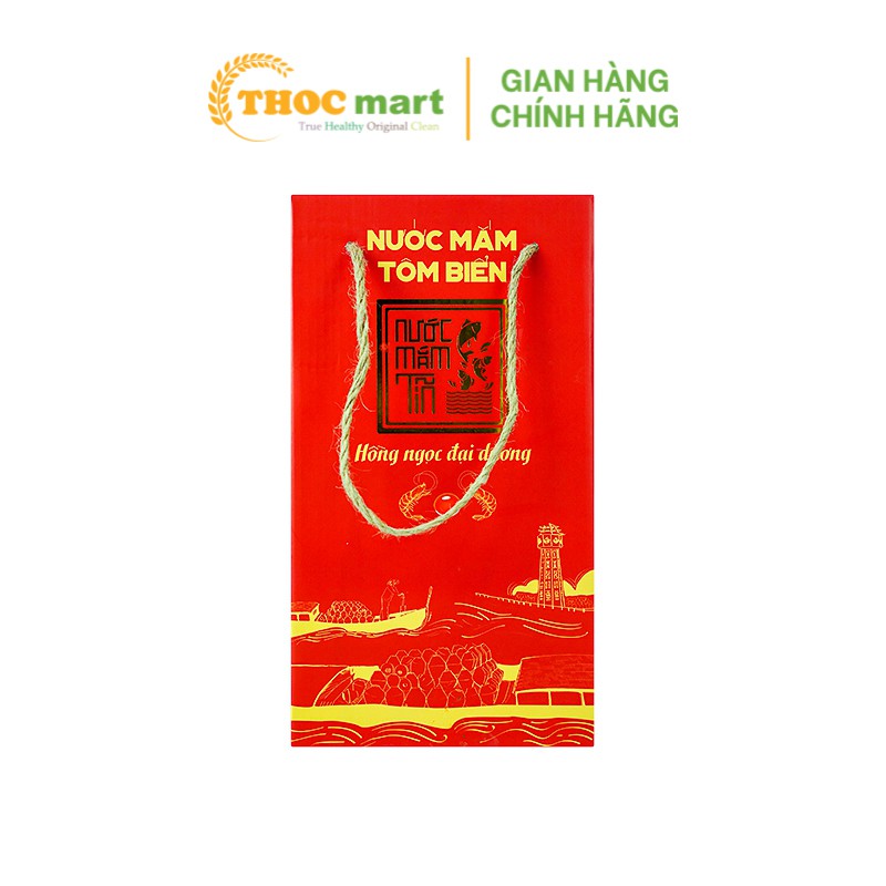 Nước mắm Tĩn Tôm Biển Hồng Ngọc Đại Dương 45 độ N đặc sản Phan Thiết chai thủy tinh 500ml