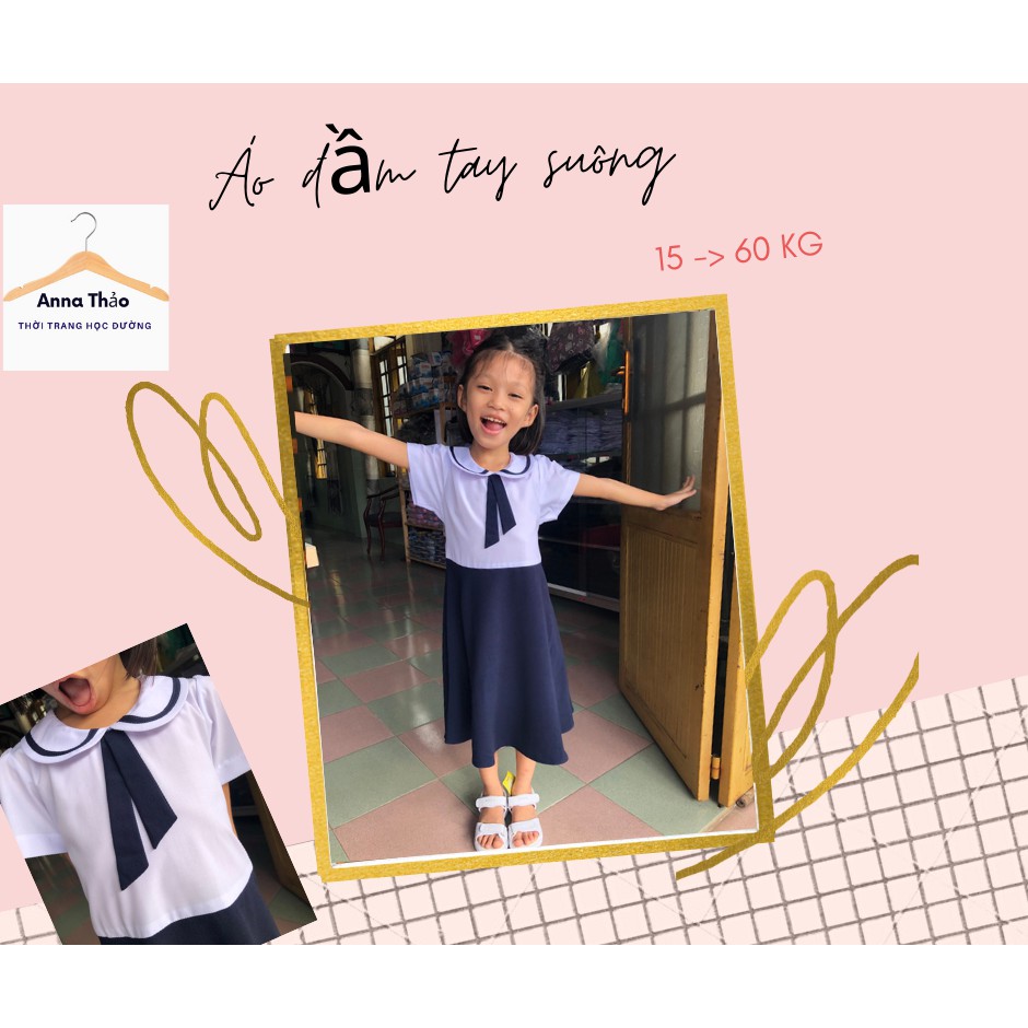 Đầm học sinh nữ cổ sen