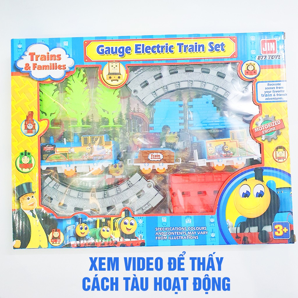 Bộ Đồ Chơi Mô Hình Tàu Hỏa Đường Ray Xe Lửa Cao Cấp TRAINS & FAMILIES Chạy Bằng Pin Dành Cho Trẻ Em