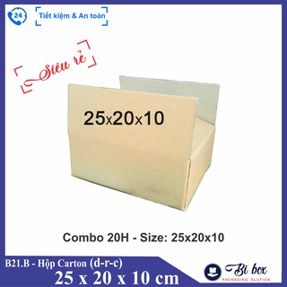 Xả kho 20 hộp carton 25x20x10 - thùng giấy carton giá rẻ