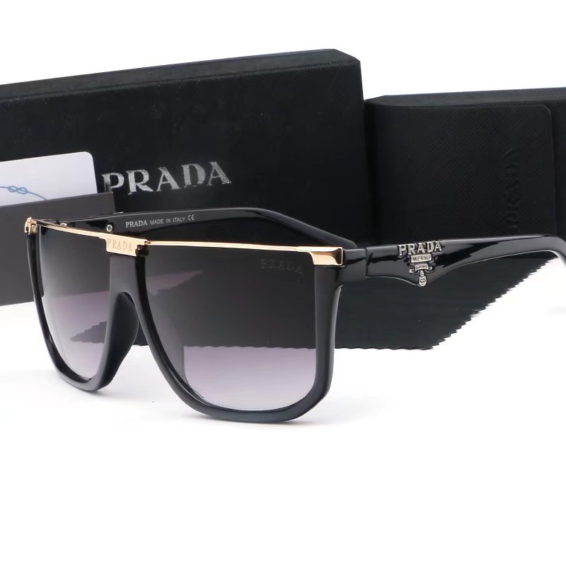 PRADA Mới Kính Mát Gọng Vuông Lớn Chống Tia UV400 Phong Cách Retro