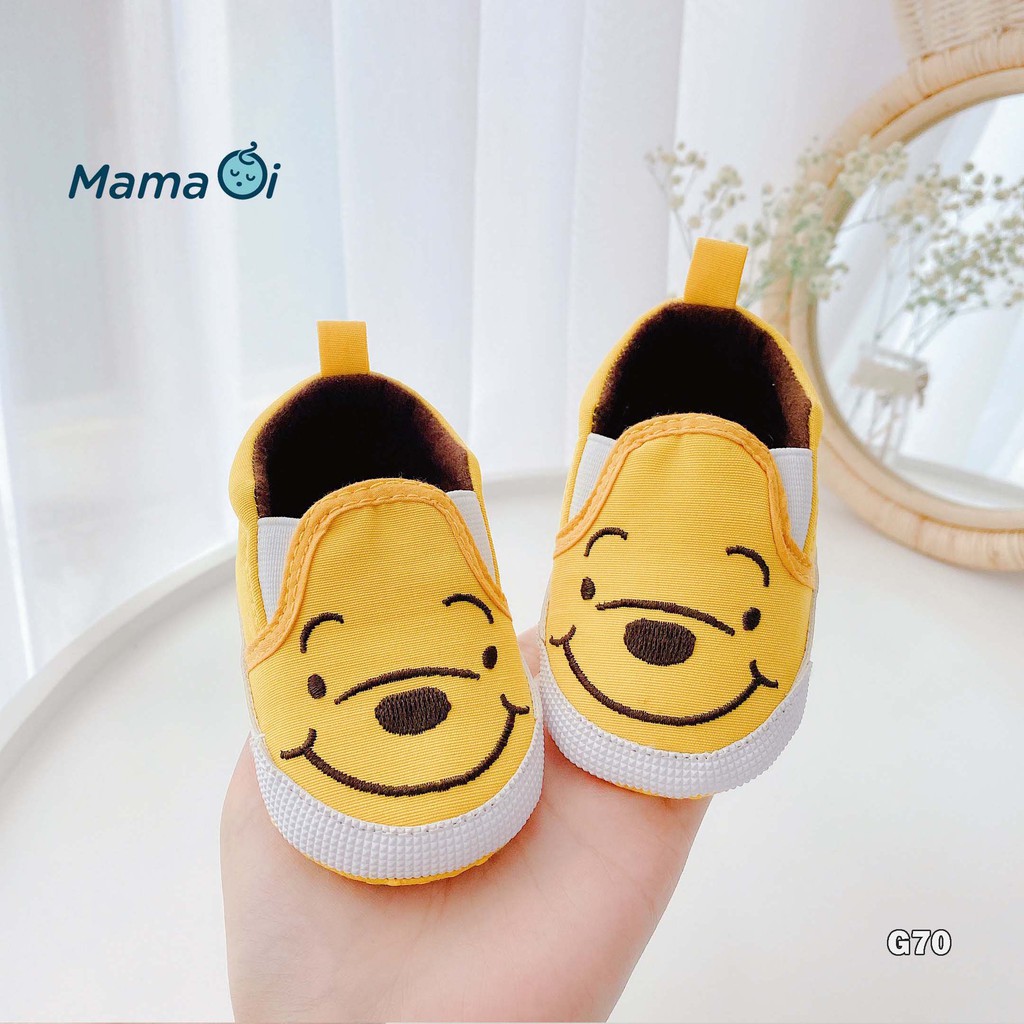 Giày tập đi cho bé giày lười gấu vàng chất vải đáng yêu cho bé của Mama Shop
