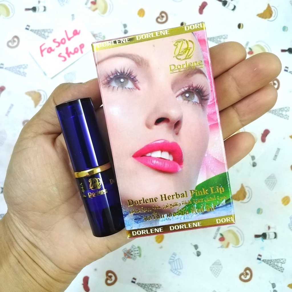 Son dưỡng nhân sâm DORLENE 7,8g Thái Lan Herbal Pink Lip môi thâm khô nứt nẻ