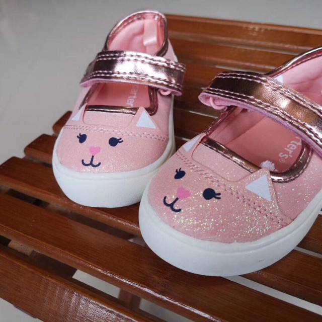 Giày búp bê mèo hồng dư xịn