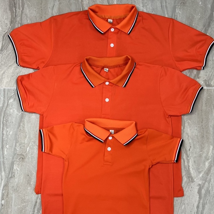 Áo poly cổ trụ MÀU CAM CÓ VIỀN co giãn tốt dày dặn, mặt đi chơi, đi làm, du lịch đều đẹp