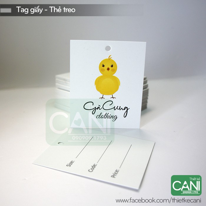 500 cái tag 4.5x5.5cm in theo yêu cầu _ Tag giấy treo quần áo _ In theo thiết kế riêng, in theo logo riêng