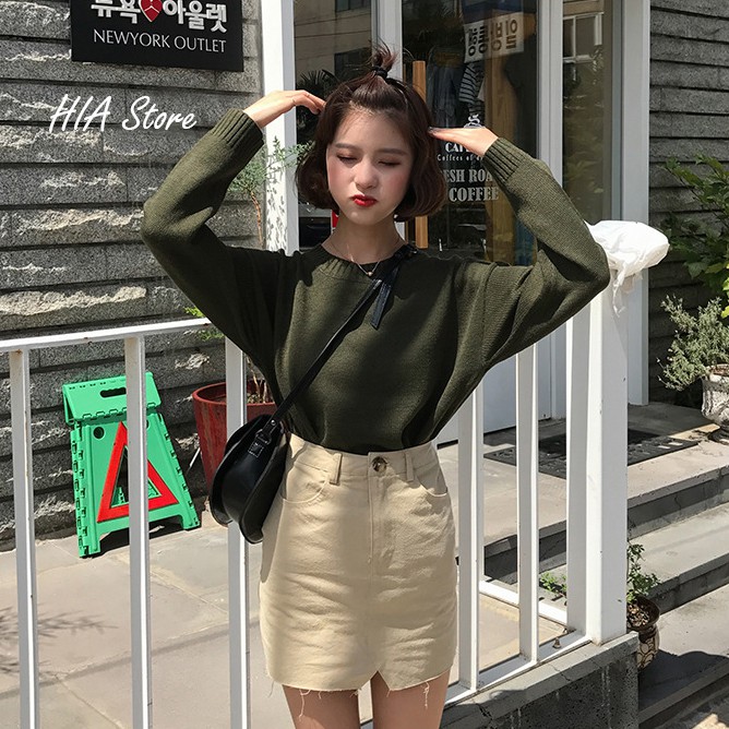 ÁO LEN MISS SUMEY ULZZANG - XANH RÊU