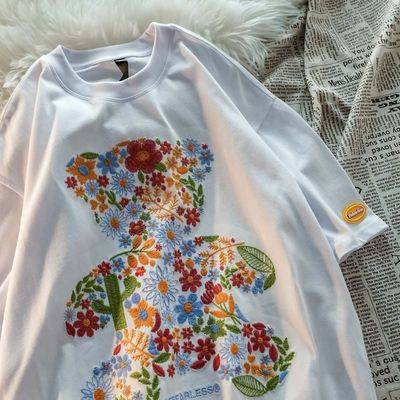 áo dài unisex áo Áo thun cotton tinh khiết Phong cách Hàn Quốc Cặp đôi Mặc