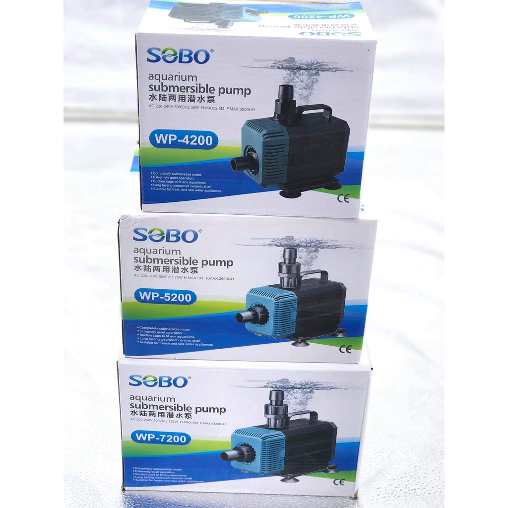 Máy Bơm Bể Cá Sobo WP-5200 (75W-3500L/H-3M) - Máy Bơm Nước Hút Cặn Cho Hồ Cá