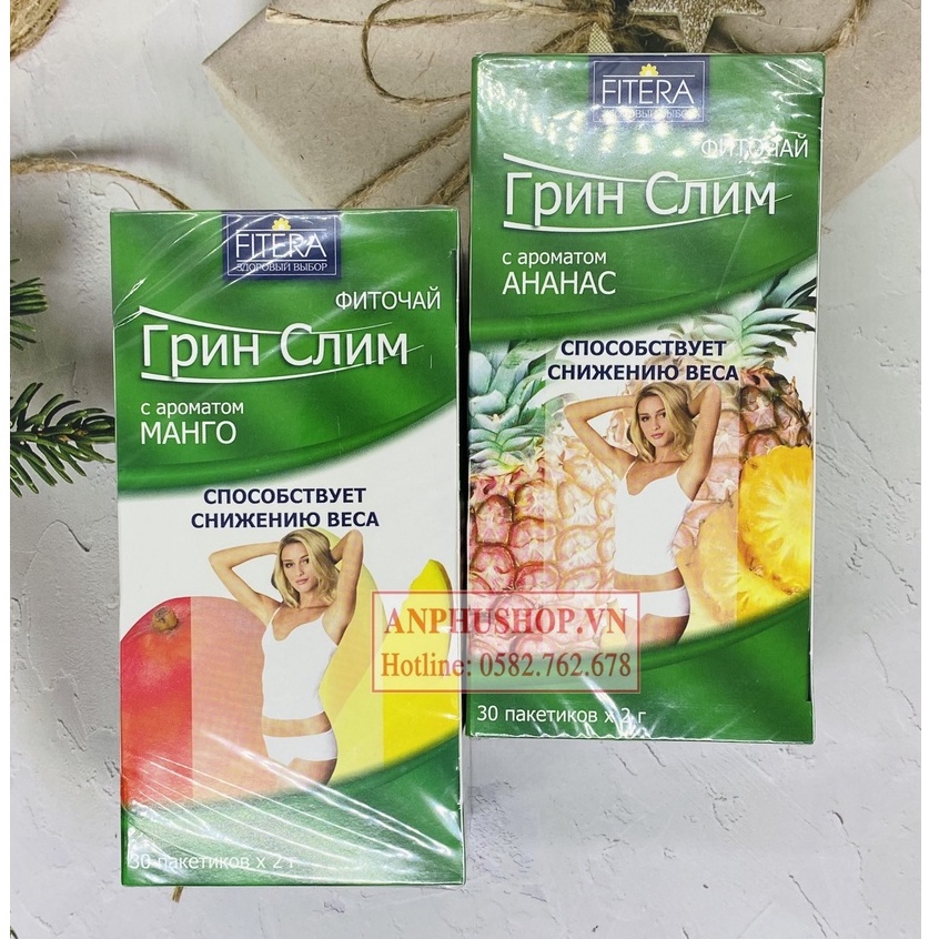 Trà giảm cân  FITERA Nga hộp 30 gói, Trà hoa quả hỗ trợ giảm cân, thanh lọc cơ thể - Sản phẩm chính hãng