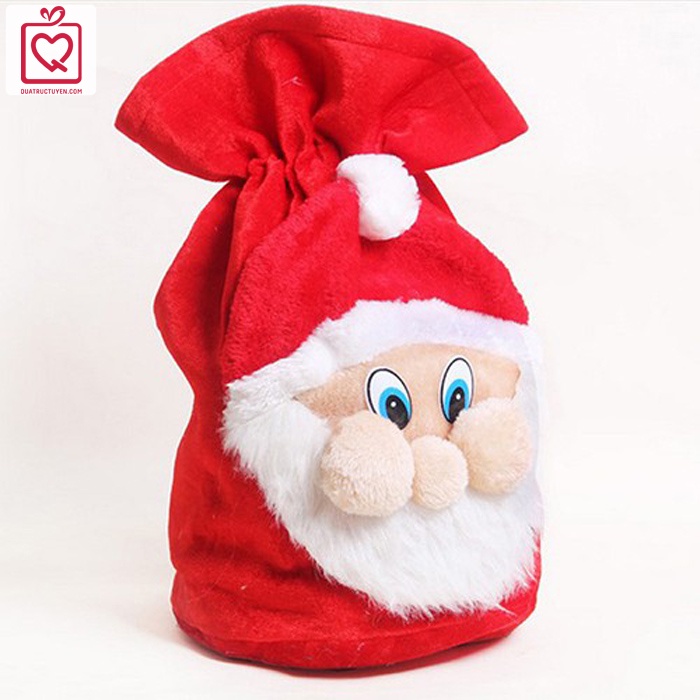 Túi đựng quà ông già Noel - túi quà giáng sinh vải nhung mềm 36 x 45cm