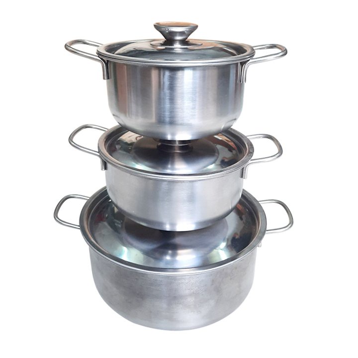 Bộ 3 Nồi inox Sharp. Bộ 3 Nồi Inox Sharp Cho Mọi Loại Bếp, Chất Liệu Inox 410 Dày 0.4mm - Bộ Nồi Sharp - Nồi Đa Năng