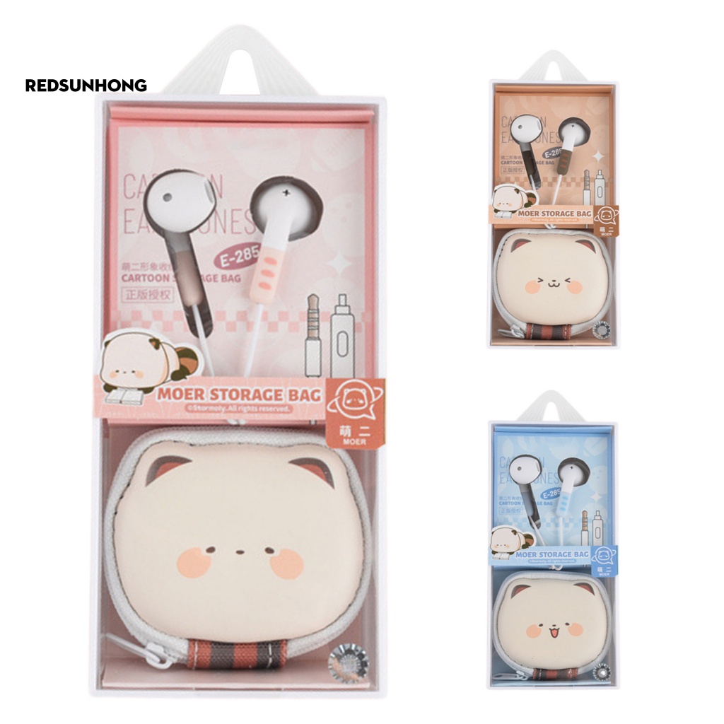 Tai Nghe Nhét Tai 3.5mm Hình Mèo Hoạt Hình Có Dây Siêu Nhẹ