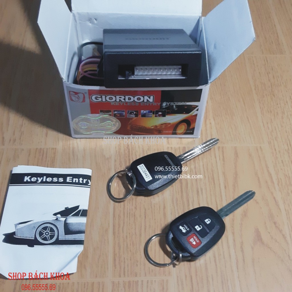 Bộ khóa cửa ô tô điều khiển từ xa. Tặng 2 chốt cửa. Hàng chính hãng GIORDON. Ký hiệu G6097. Có video hướng dẫn lắp đặt.