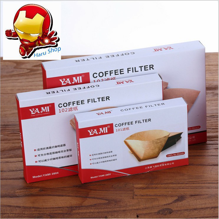 Giấy lọc cà phê Yami Coffee Filter 2-4 người hộp (hộp 100 miếng) - HanruiOffical