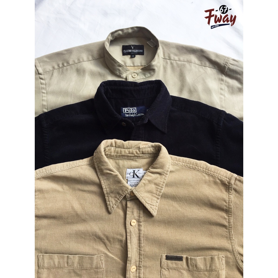 [Hàng Hiệu 2hand loại 1] 𝐂𝐎𝐑𝐃𝐔𝐑𝐎𝐘 𝗦𝗵𝗶𝗿𝘁 🔥Sơ mi nhung tăm hiệu Unisex mới 90-99%🔥Vintage Corduroy Shirt Authentic | BigBuy360 - bigbuy360.vn