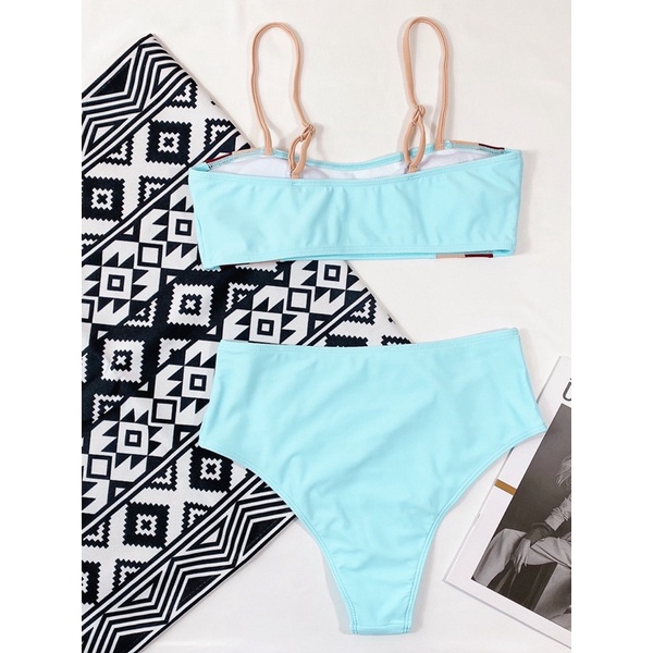 [BKN1186] &lt;ÂU&gt; SET BIKINI XANH BLUE MIX NÂU (CẠP CAO)