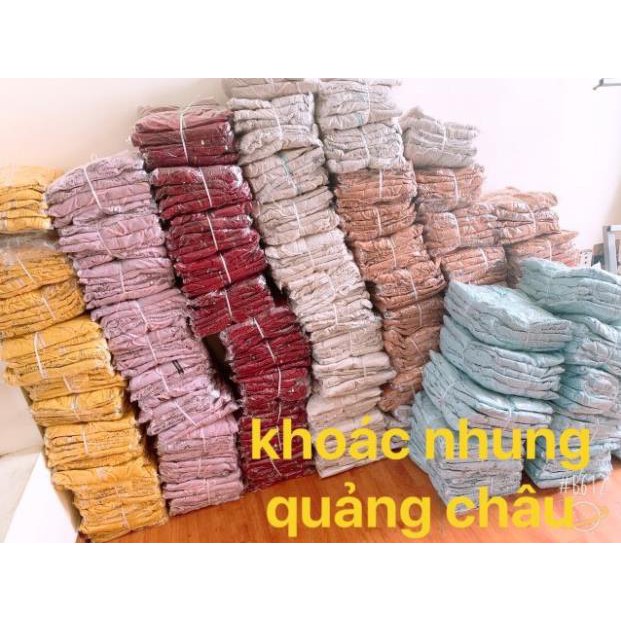 Áo khoác nhung lửng phom rộng có nón hàng Quảng Châu loại 1  ྆ ྇